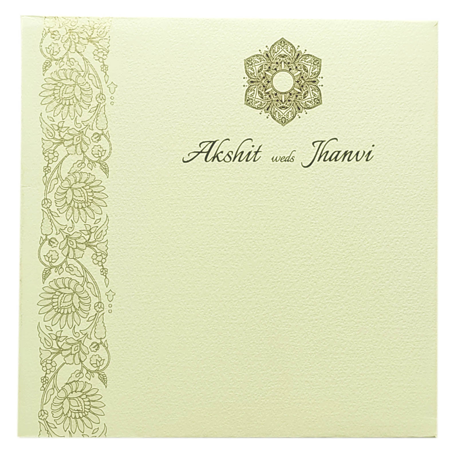 White Floral Padded Invitation Card-King of Cards