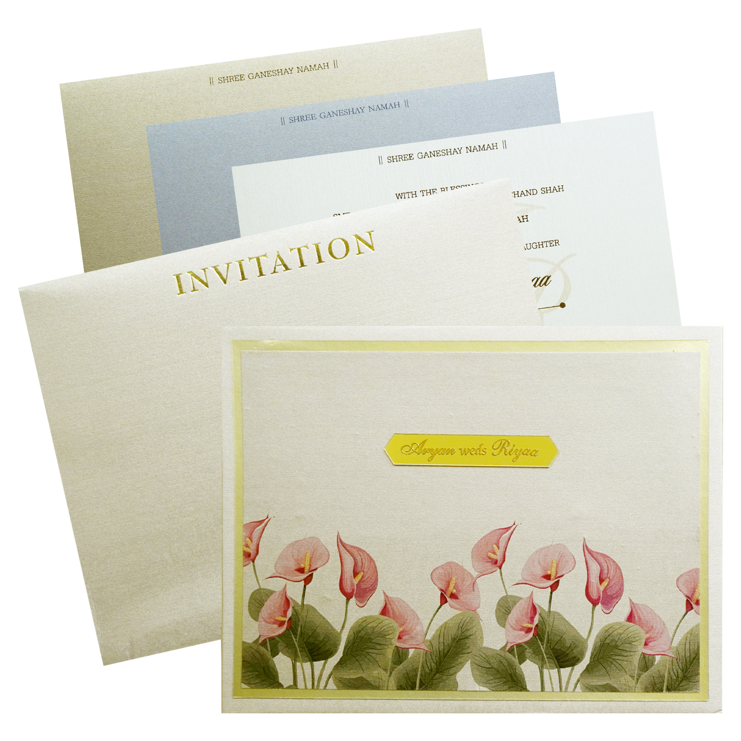 Metallic Light Brown Wedding Card-King of Cards