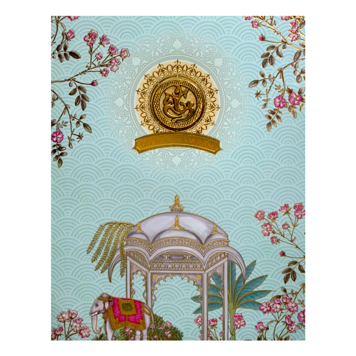 Green Arch Elephant Nameplate Invitation Card-King of Cards