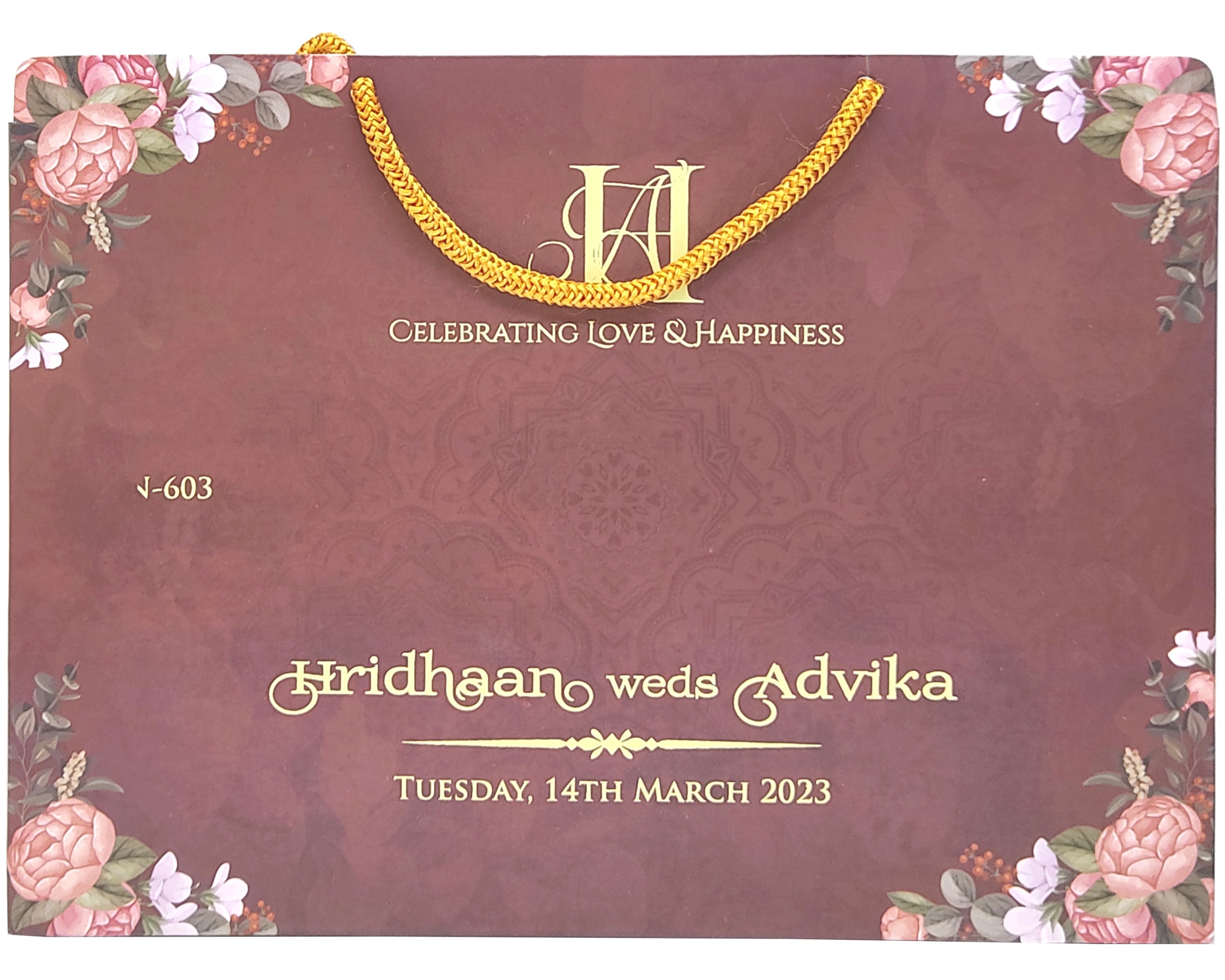 Dark Mauve Wedding Card-King of Cards