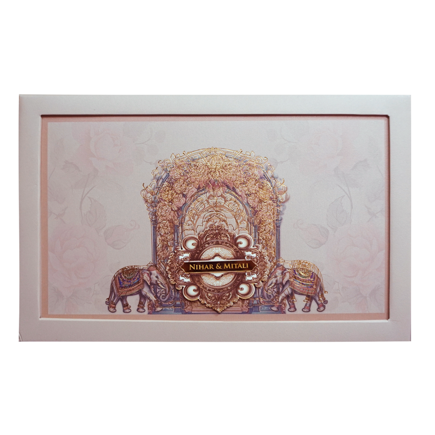 Peach Pink Premium Padded Invitation-King of Cards