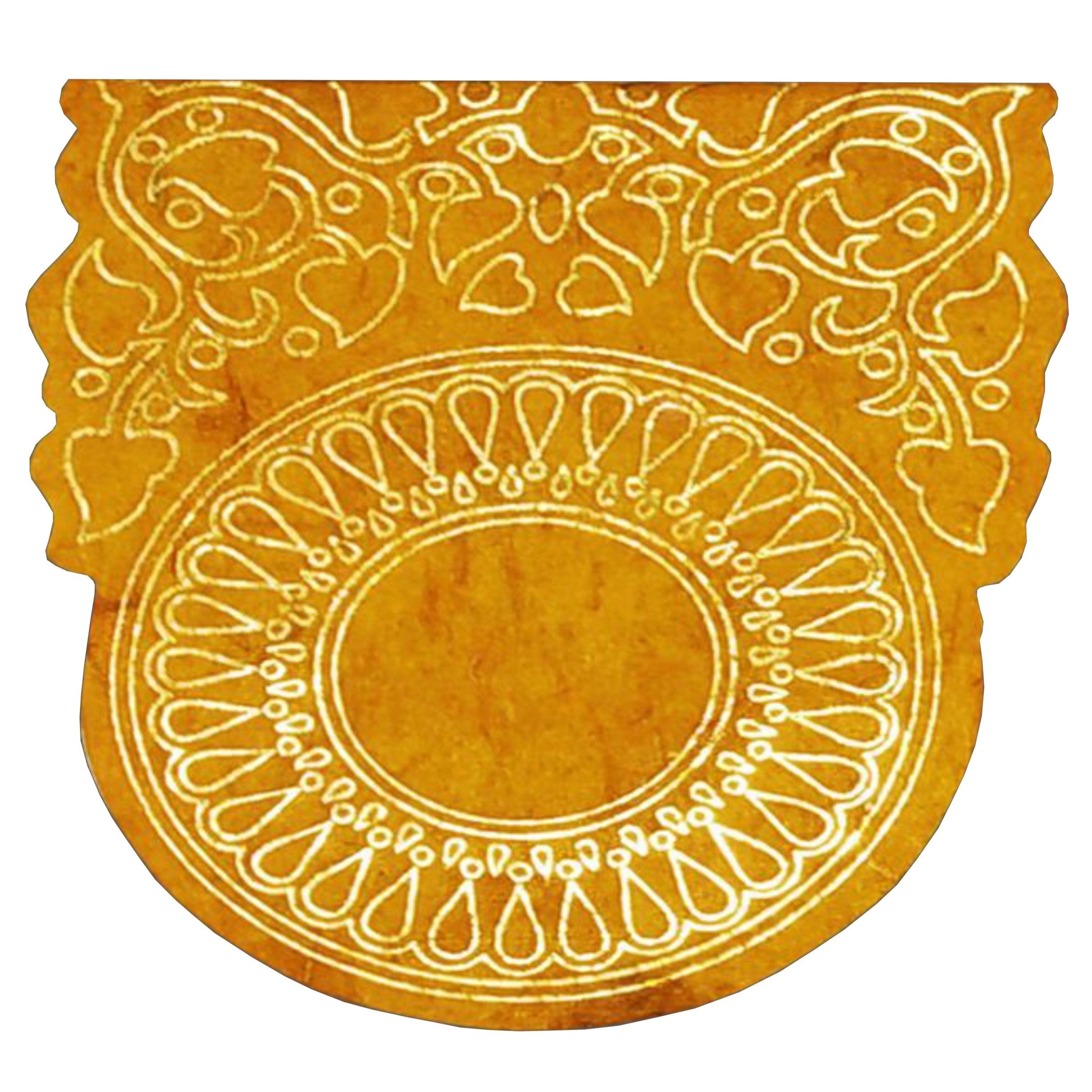 Alluring Orange Shading With Gold Foiling Personal Wedding Card - KNK4301