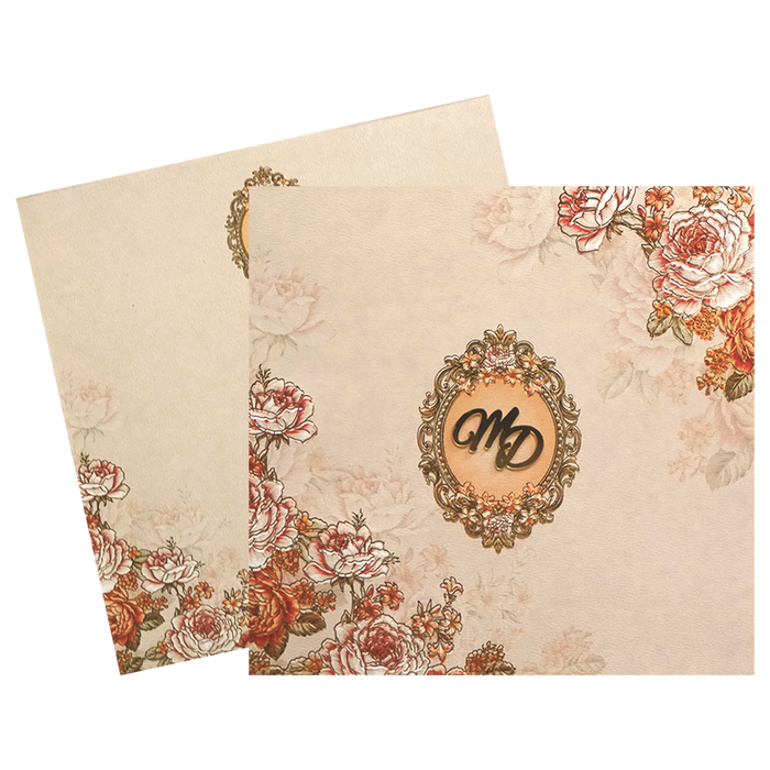 Very Light Pink Floral Wedding Card-King of Cards