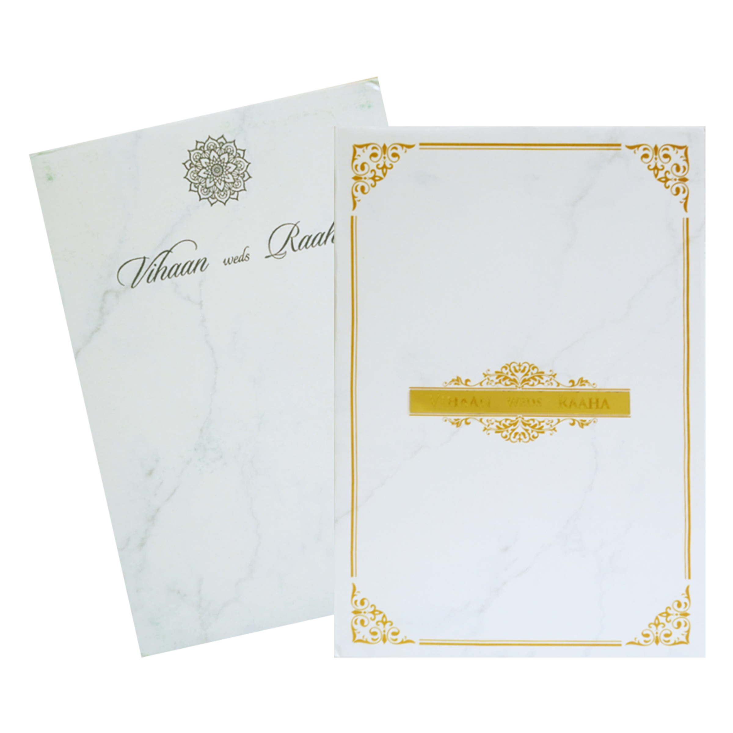 White Nameplate Padded Invitation Card-King of Cards