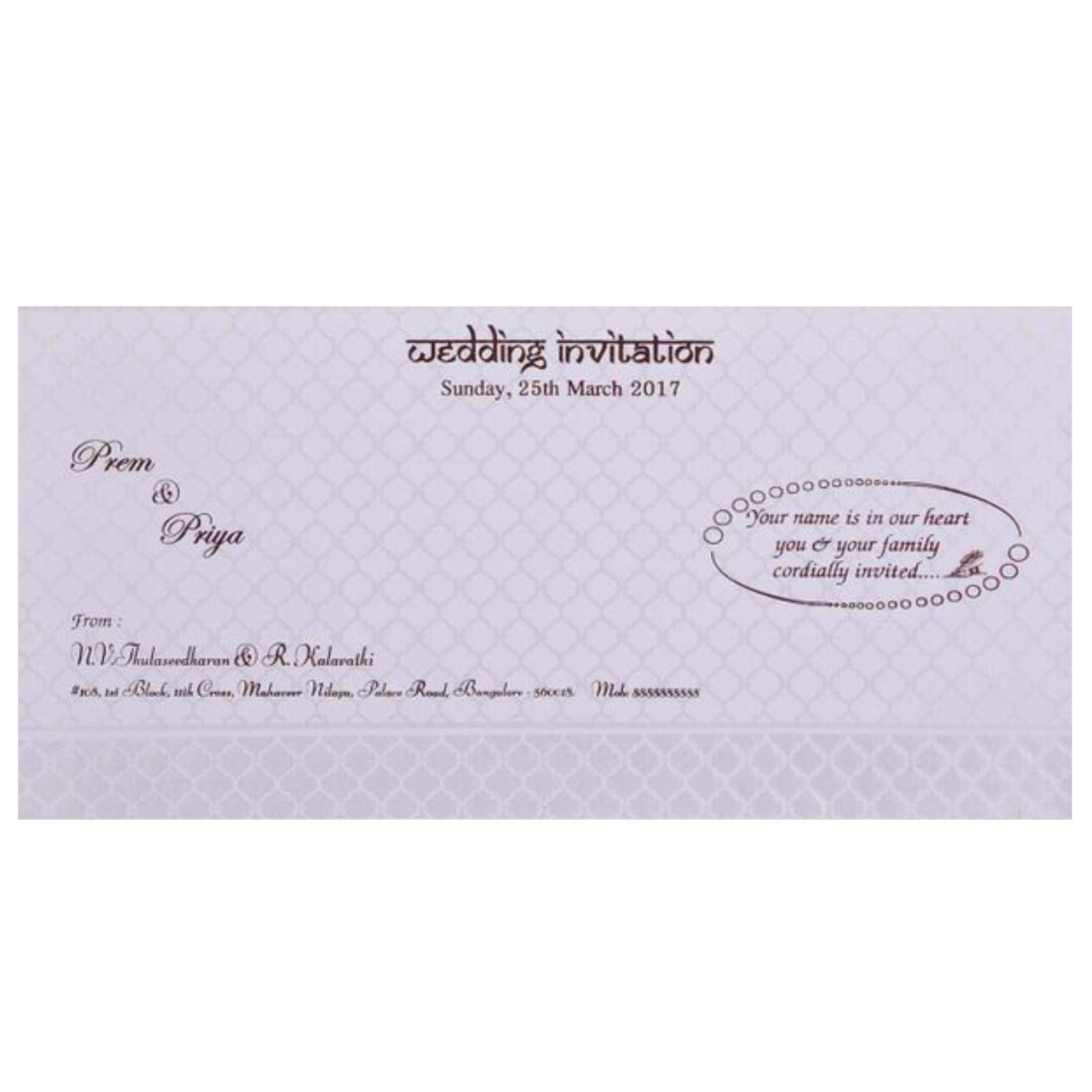 White Ganesha Invitation Card-King of Cards