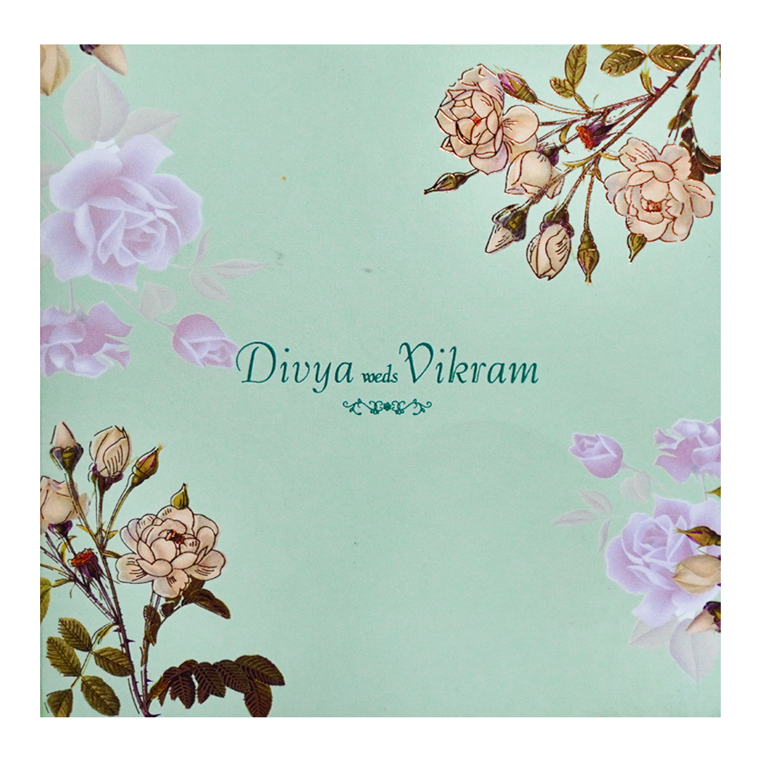 Green Pink Floral Invitation Card-King of Cards