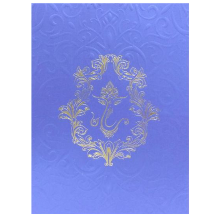 Blue Embossed Floral Ganesha Design-King of Cards