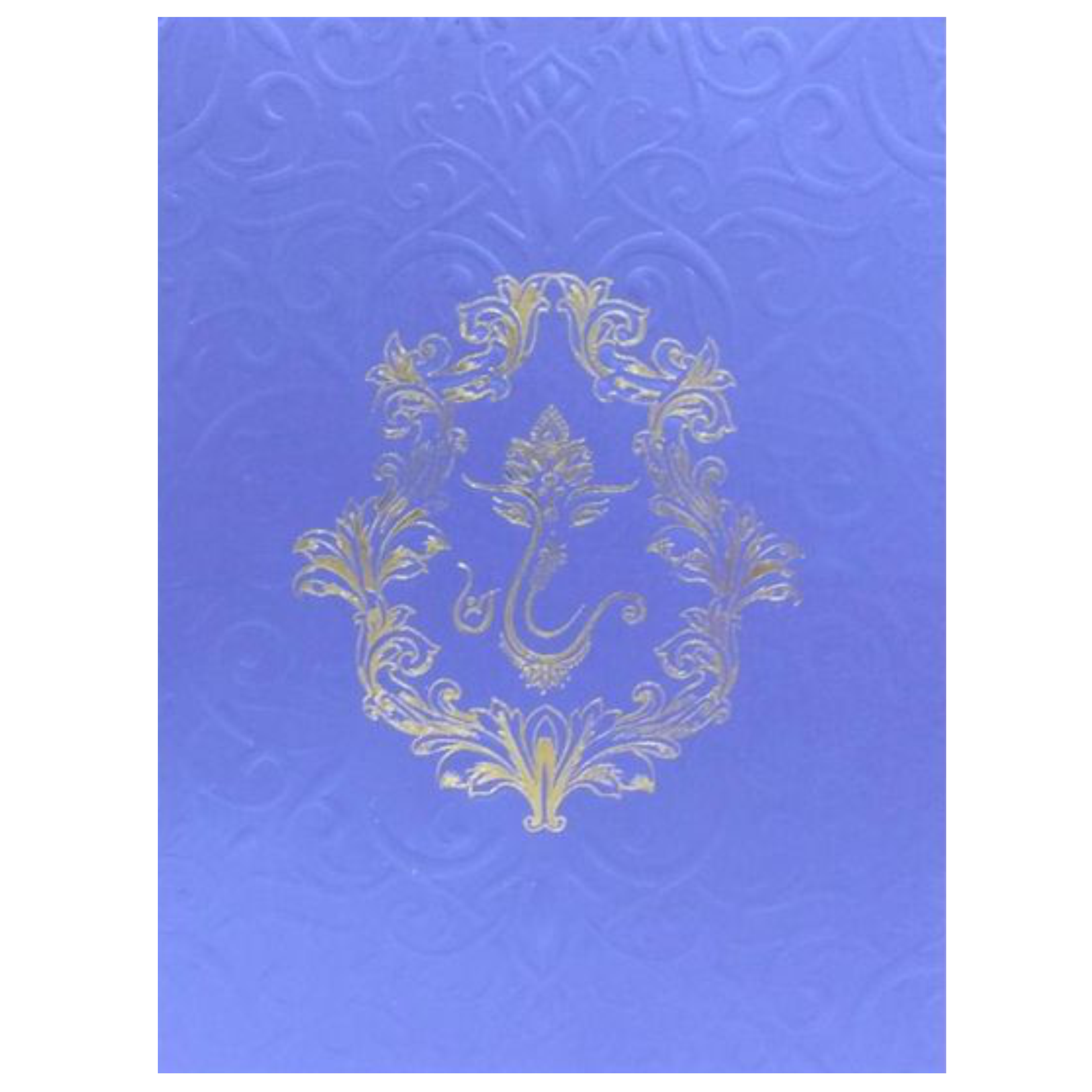 Blue Embossed Floral Ganesha Design-King of Cards