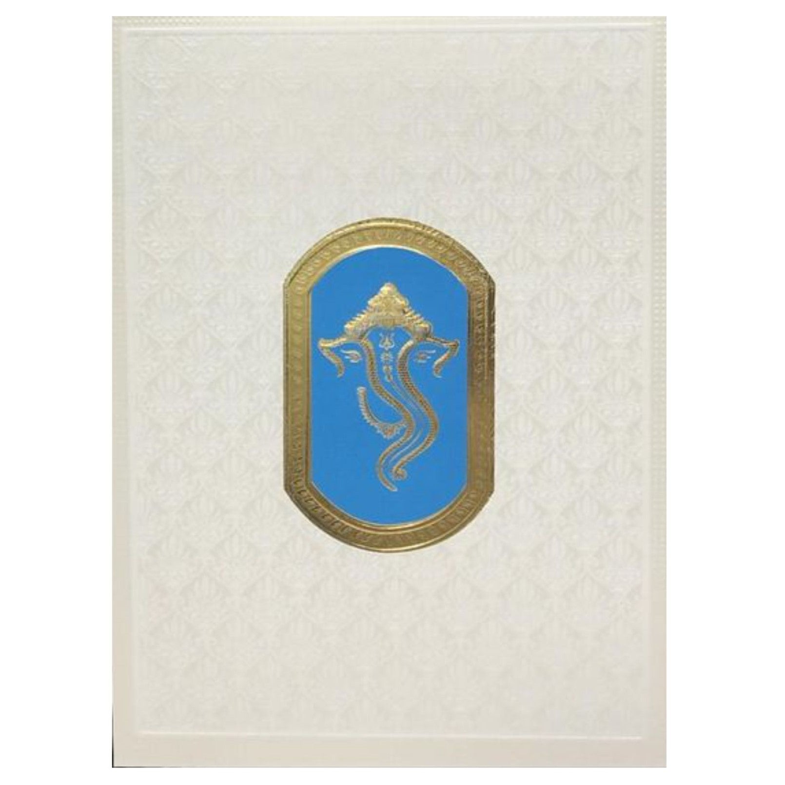 Pristine White Shading With Gold Foiling Ganesha Wedding Card - KNK4083-King of Cards