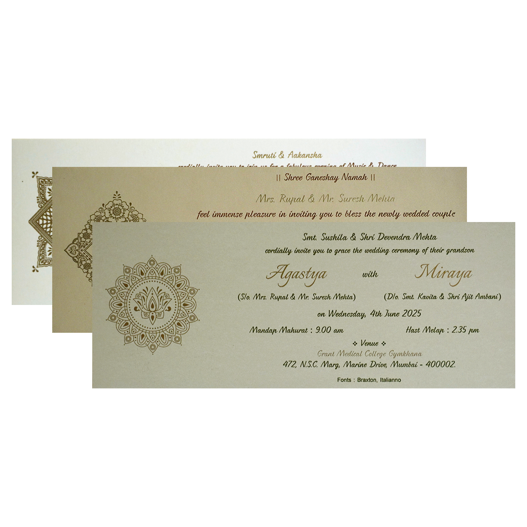 Grey Ganesha Wedding Card Design-King of Cards