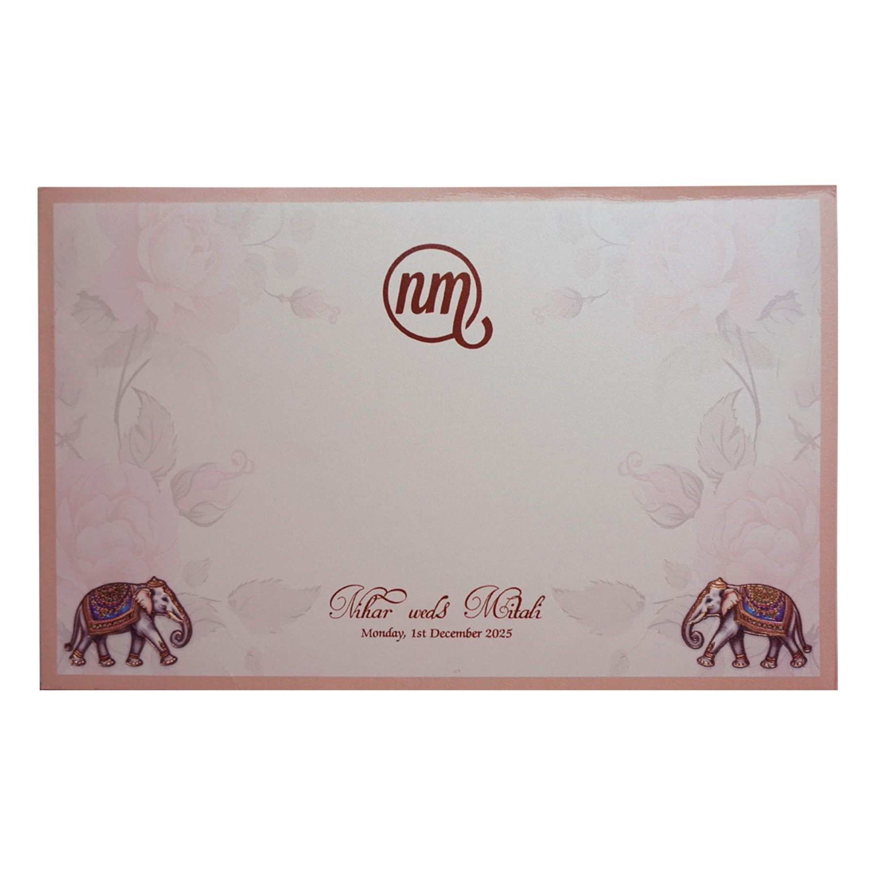 Peach Pink Premium Padded Invitation-KPR24370