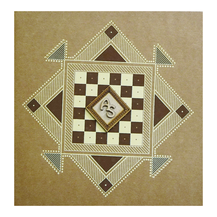 Brown Rangoli Wedding Card-King of Cards