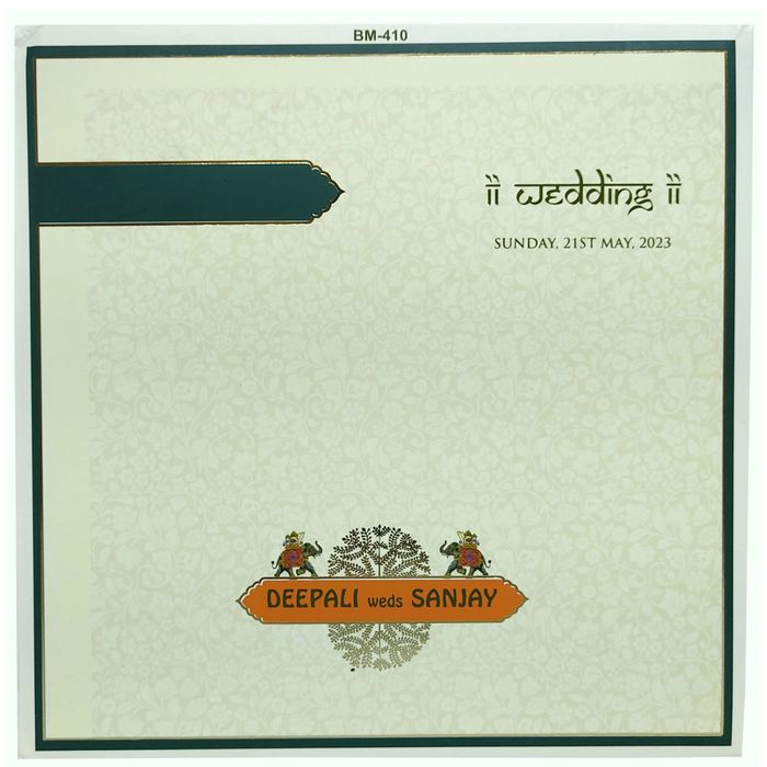 White Elephant Wedding Invitation Card-King of Cards