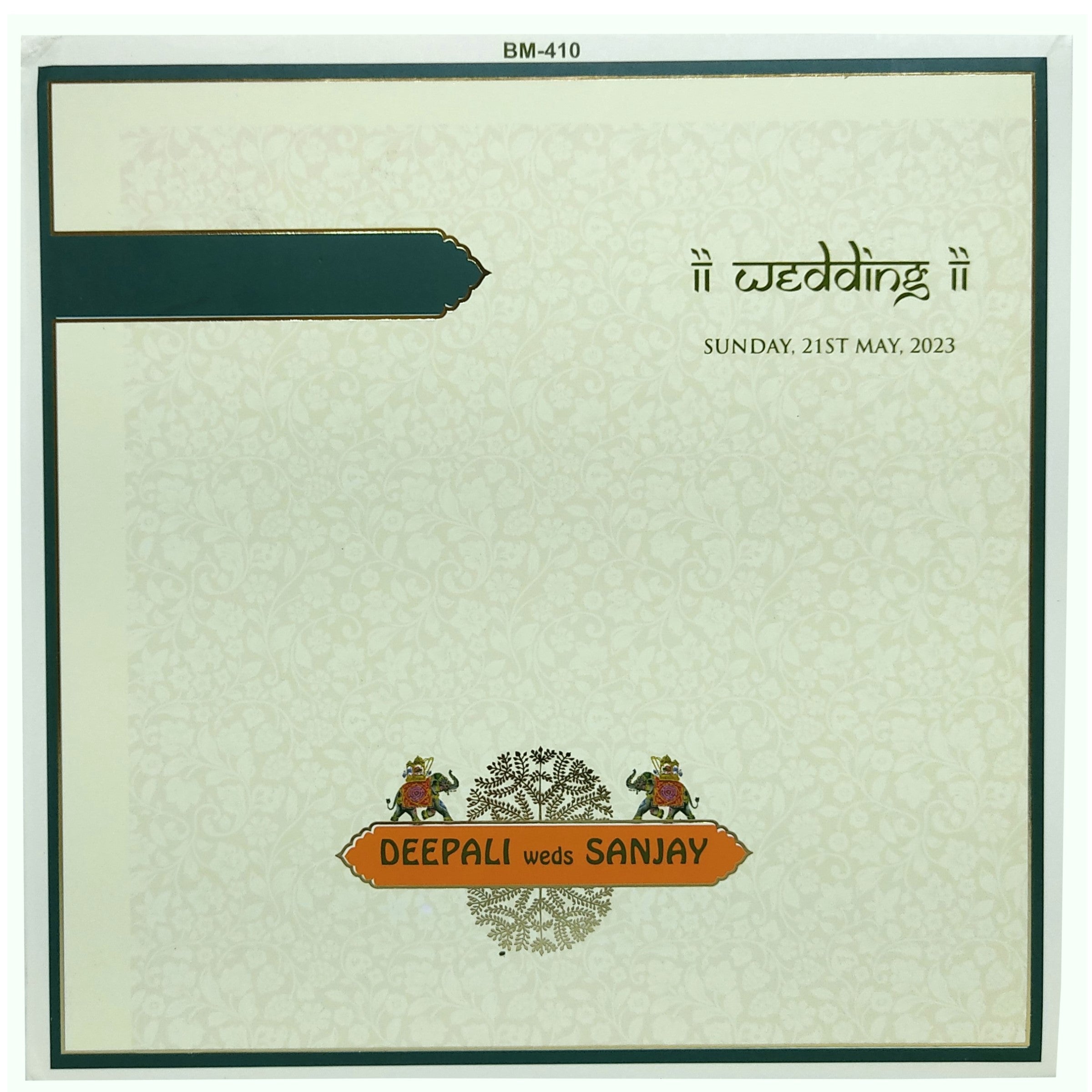 White Elephant Wedding Invitation Card-King of Cards