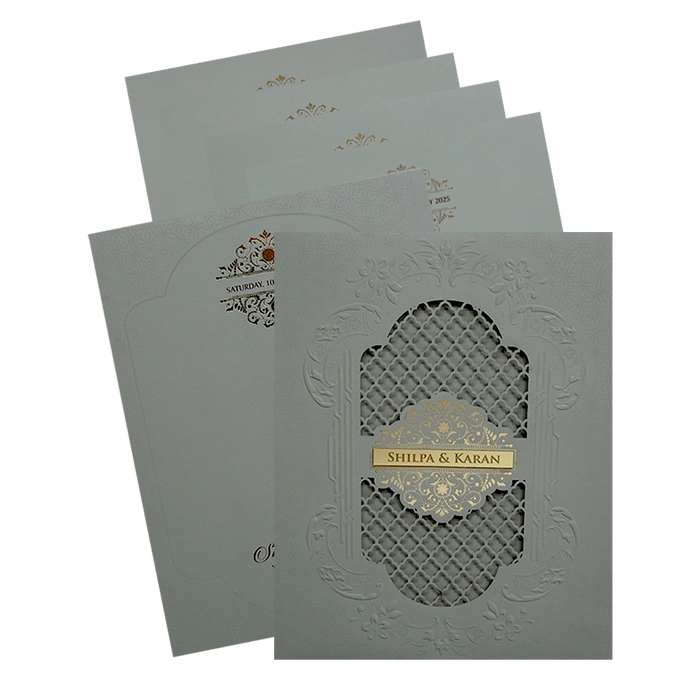 Make your event special with our exclusive Pink Embossed Wedding Card. Shop now! ?WhatsApp Support ?Express Delivery.