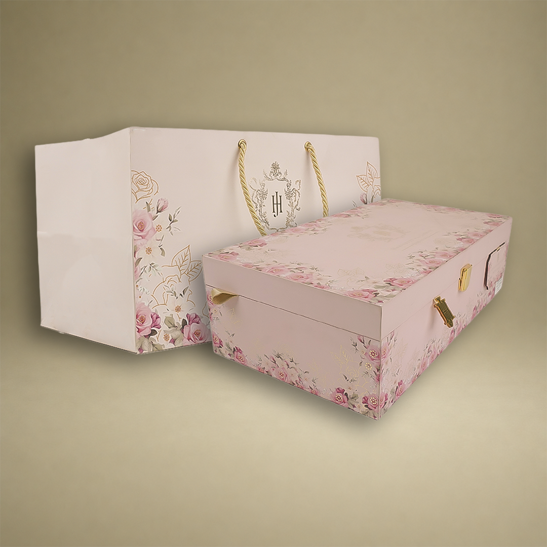 Pink Premium Rose Floral Luxury Invitation Box - KNLW202535