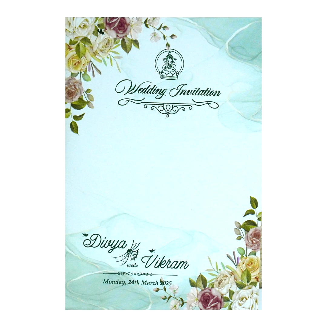 Green Floral Single Card-KNS0353G