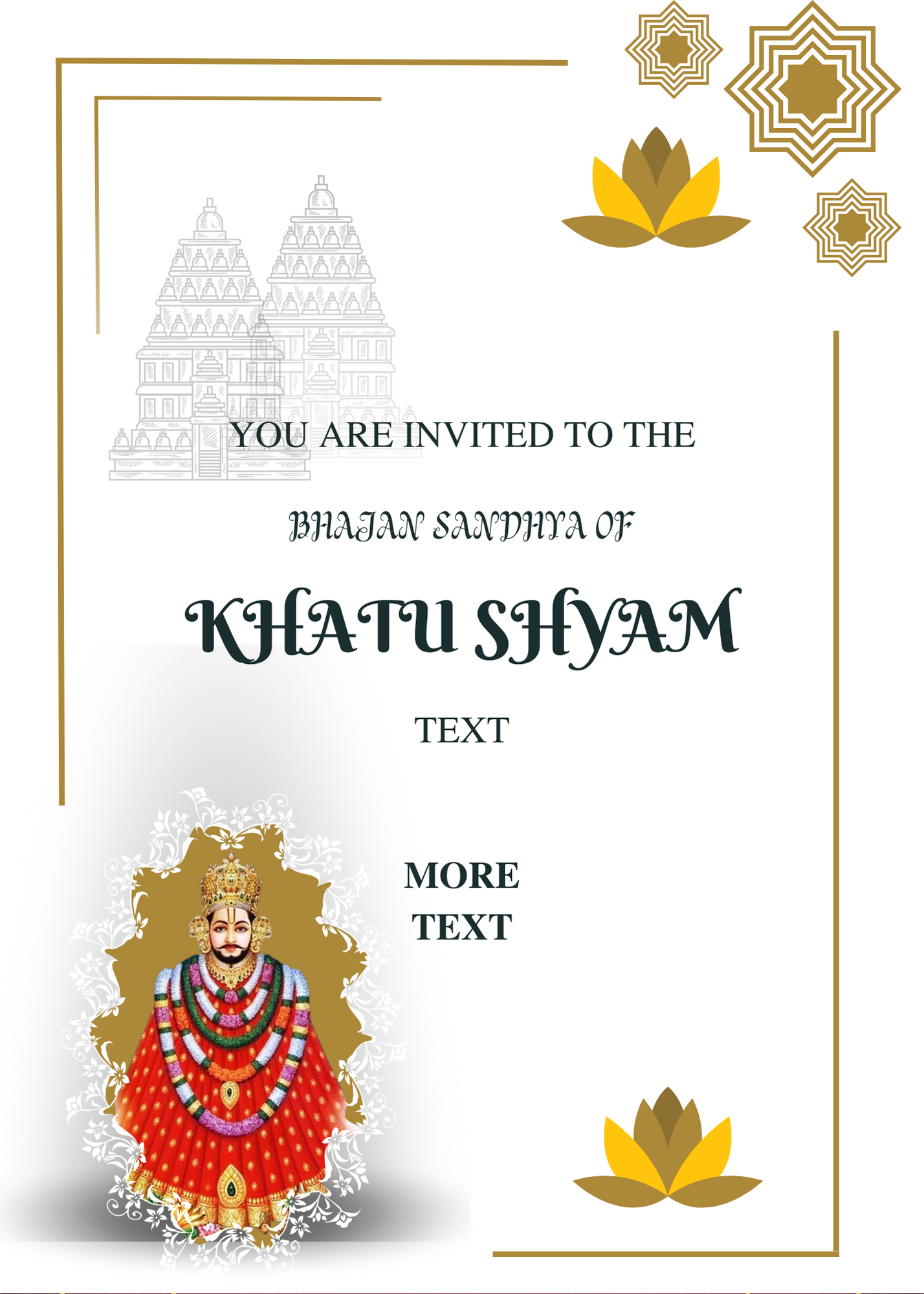 White Azure Khatu Shyam Invitation-King of Cards