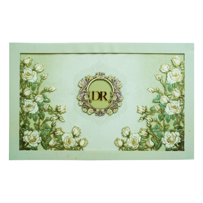 Olive Green Laser cut Premium Invitation-King of Cards