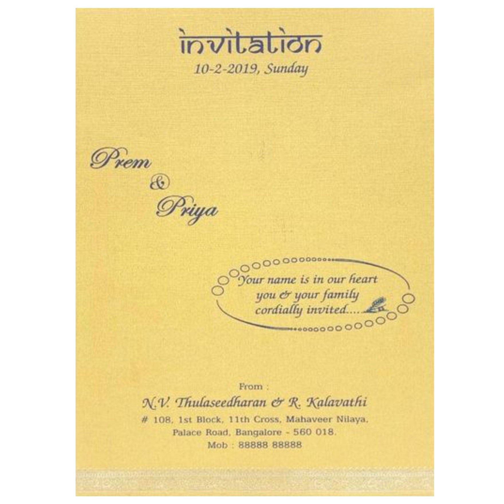 Sparkling Violet Shading With Golden Border Wedding Card-KNS012GV