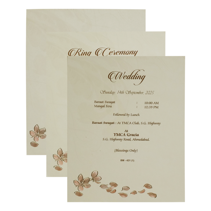 Beige Royal Floral Wedding Card Design-King of Cards
