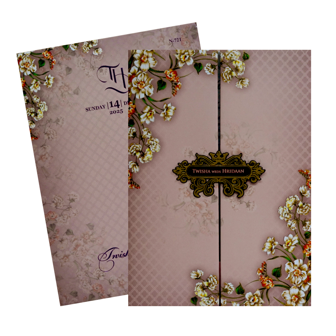 Soft Pink Padded Invitation-King of Cards