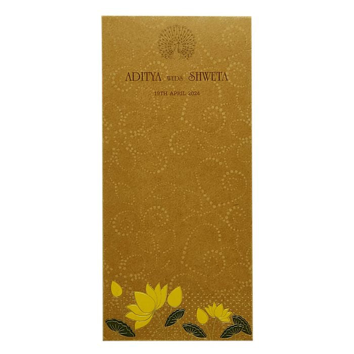 Brown Yellow Floral Single Sheet Invitation Card-King of Cards