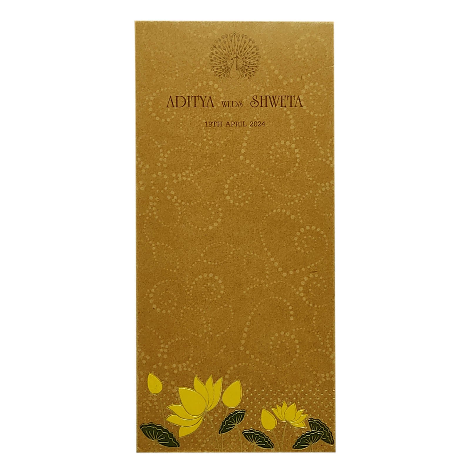 Brown Yellow Floral Single Sheet Invitation Card-KRCS5171