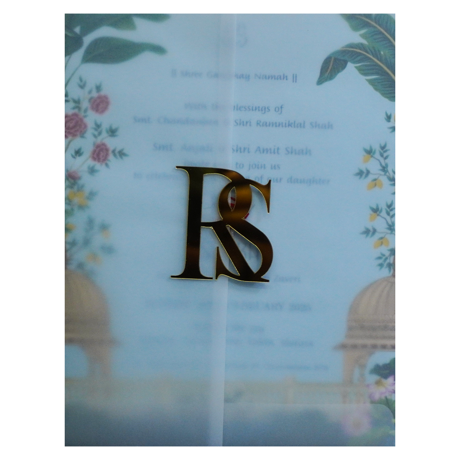 Pale Blue Tracing Sheet Invitation-KRC30180