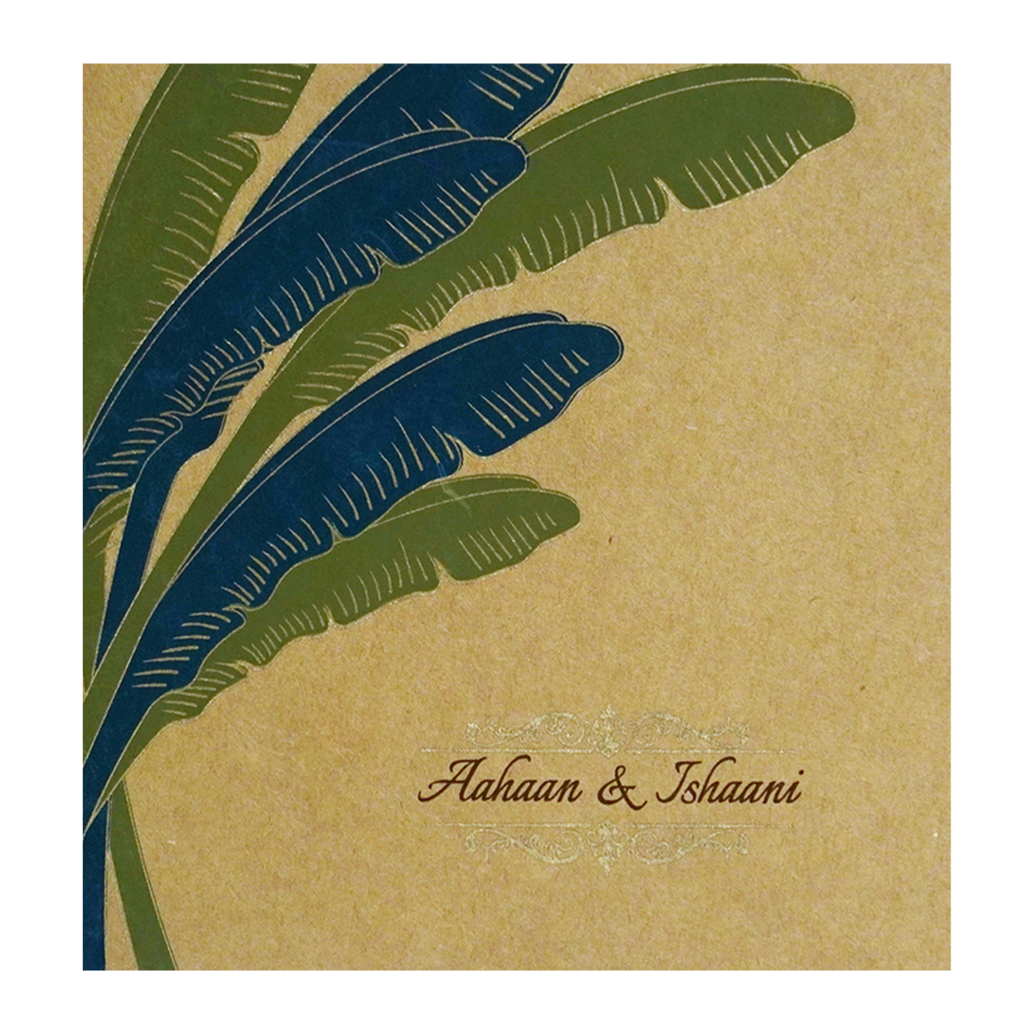 Brown Banana Leaf Invitation-KRC30210