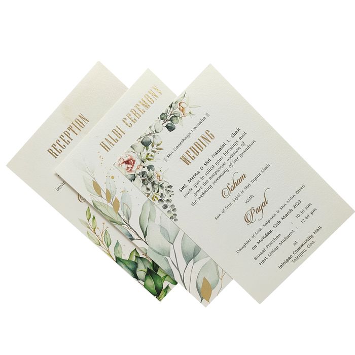 White Floral Invitation Card-King of Cards