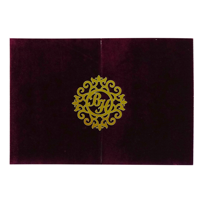 Red Velvet Fabric Invitation-King of Cards