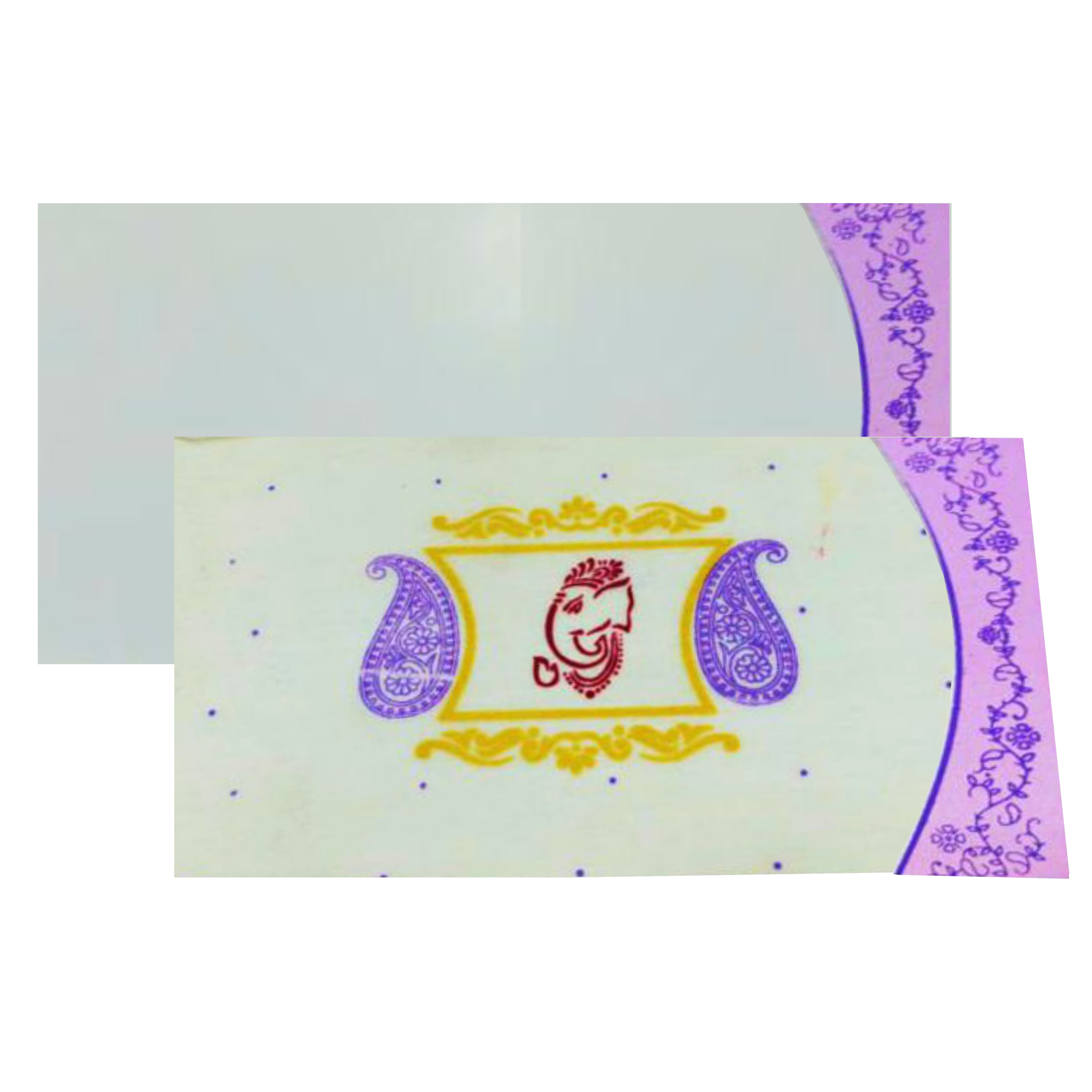 White Single Sheet Ganesha Invite