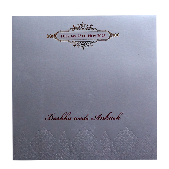 Grey Pattern Wedding Card-King of Cards