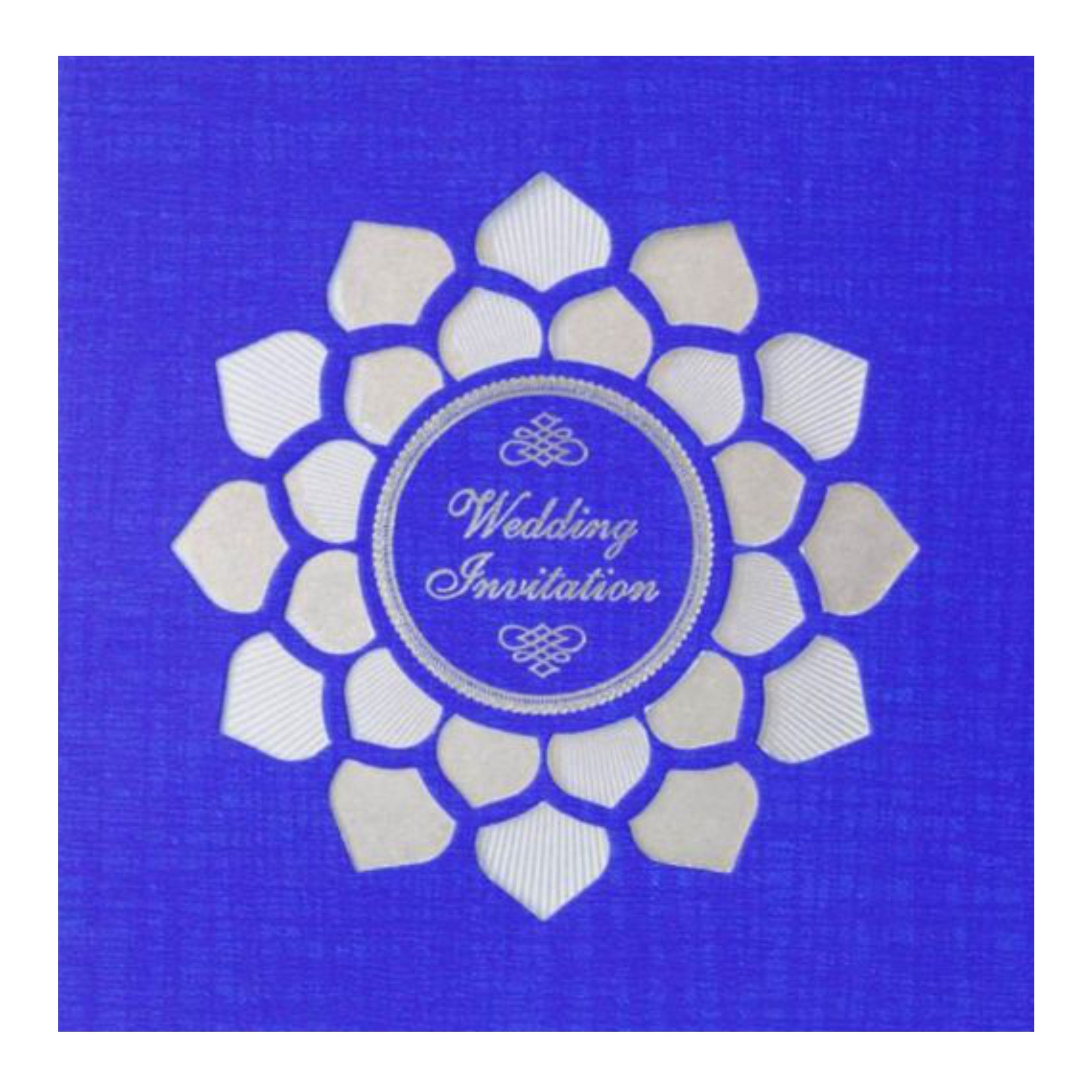 Dashing Blue Shading With Laser Cut Wedding Card - KNW43361-King of Cards
