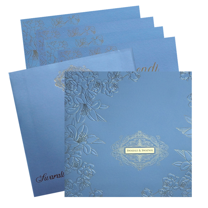 Light Blue Rose Wedding Card-King of Cards