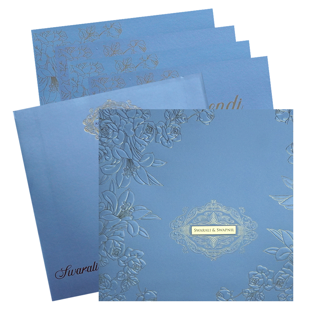 Light Blue Rose Wedding Card-King of Cards