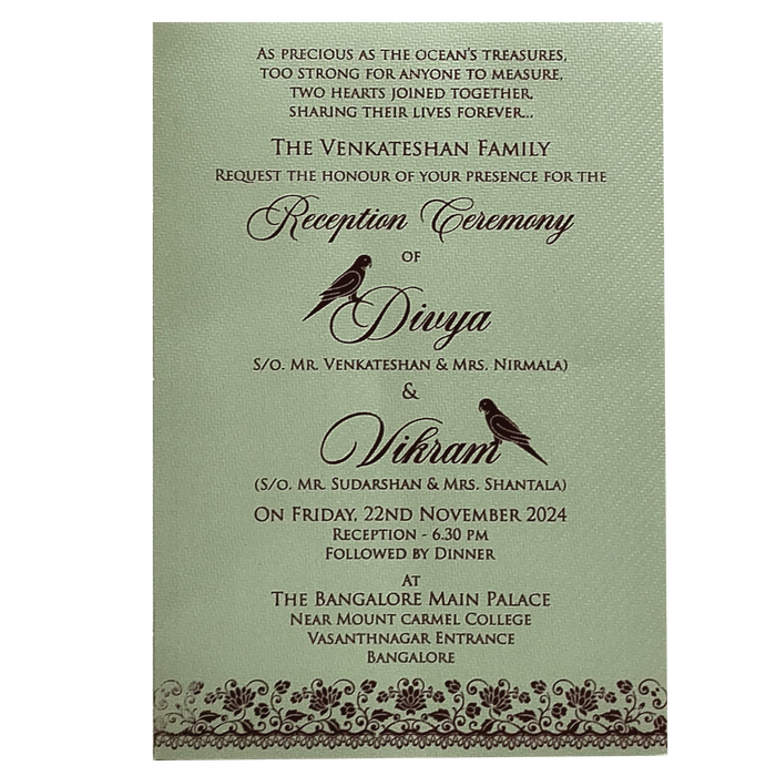 Green Texture Single Sheet Invitation Card-King of Cards