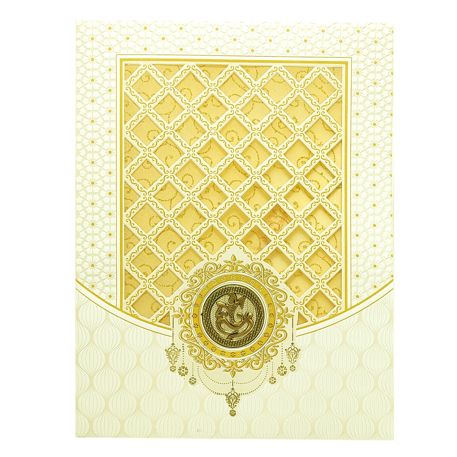 White Laser Cut Design Invitation Card-KNJS2076