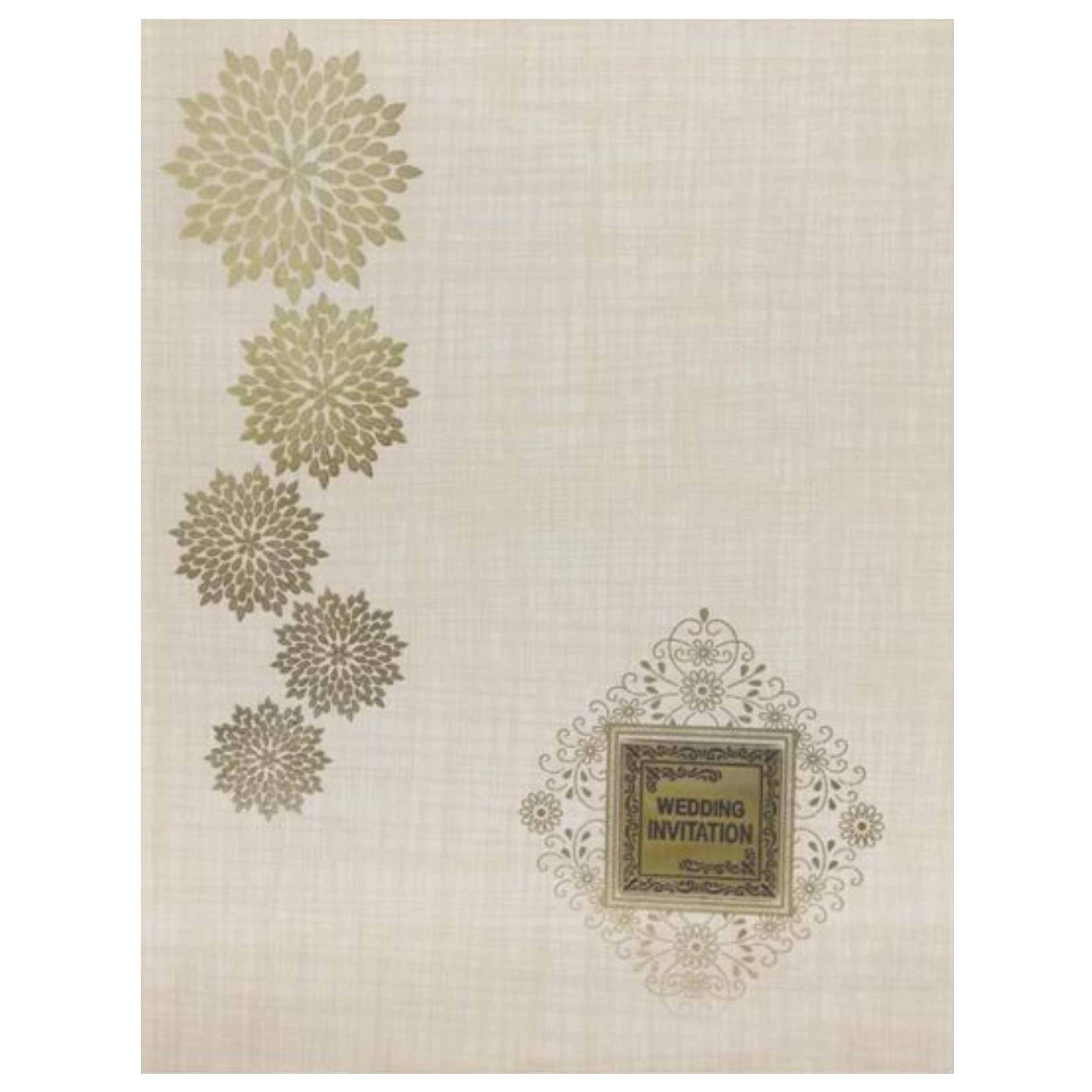 Sandal Metallic Floral Gold Foiling With Square Name Plate-KNK50173