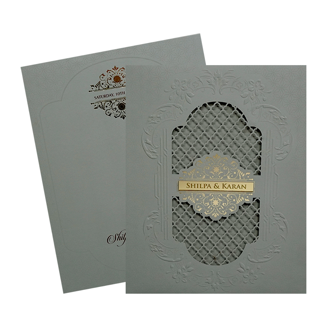 Pink Embossed Wedding Card-KPR09450