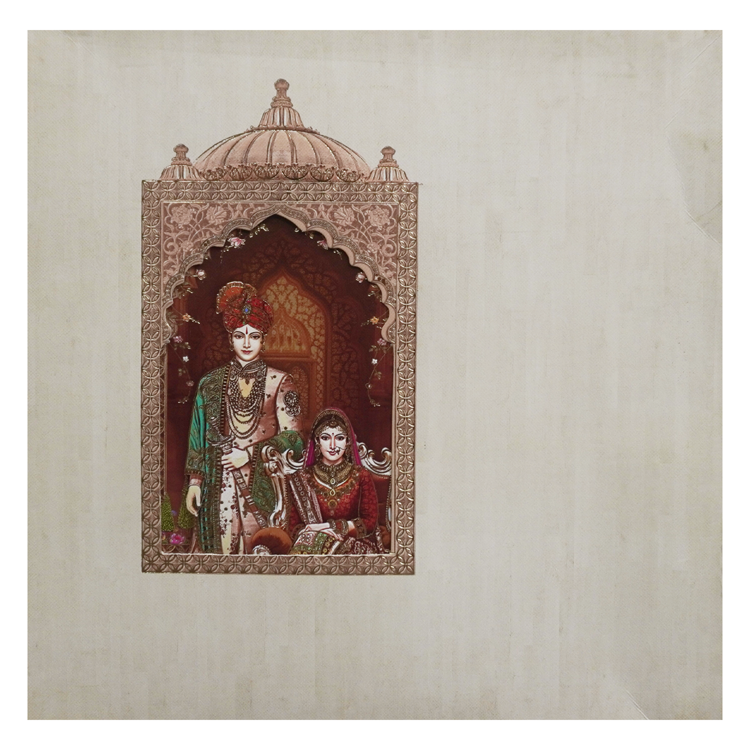 Royal Laser cut with Bride Groom Invitation-King of Cards