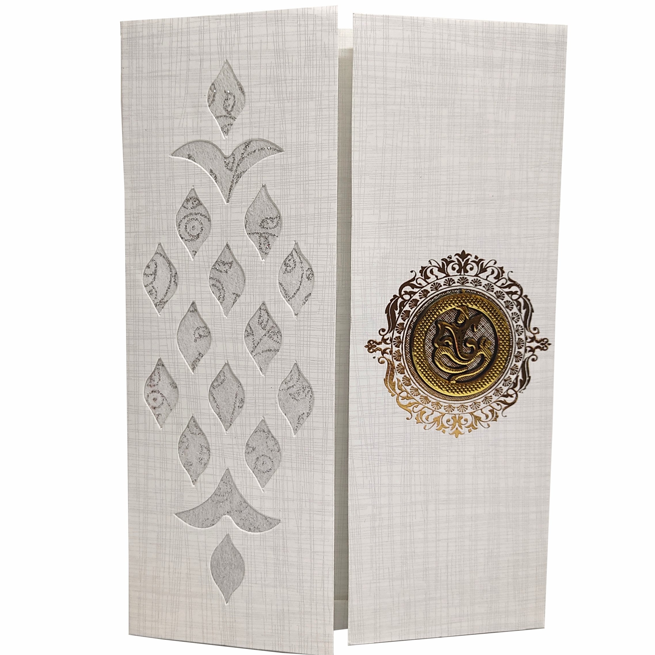 Grey Metallic Door Type Pattern With Die Cut Design-KNCP27GM