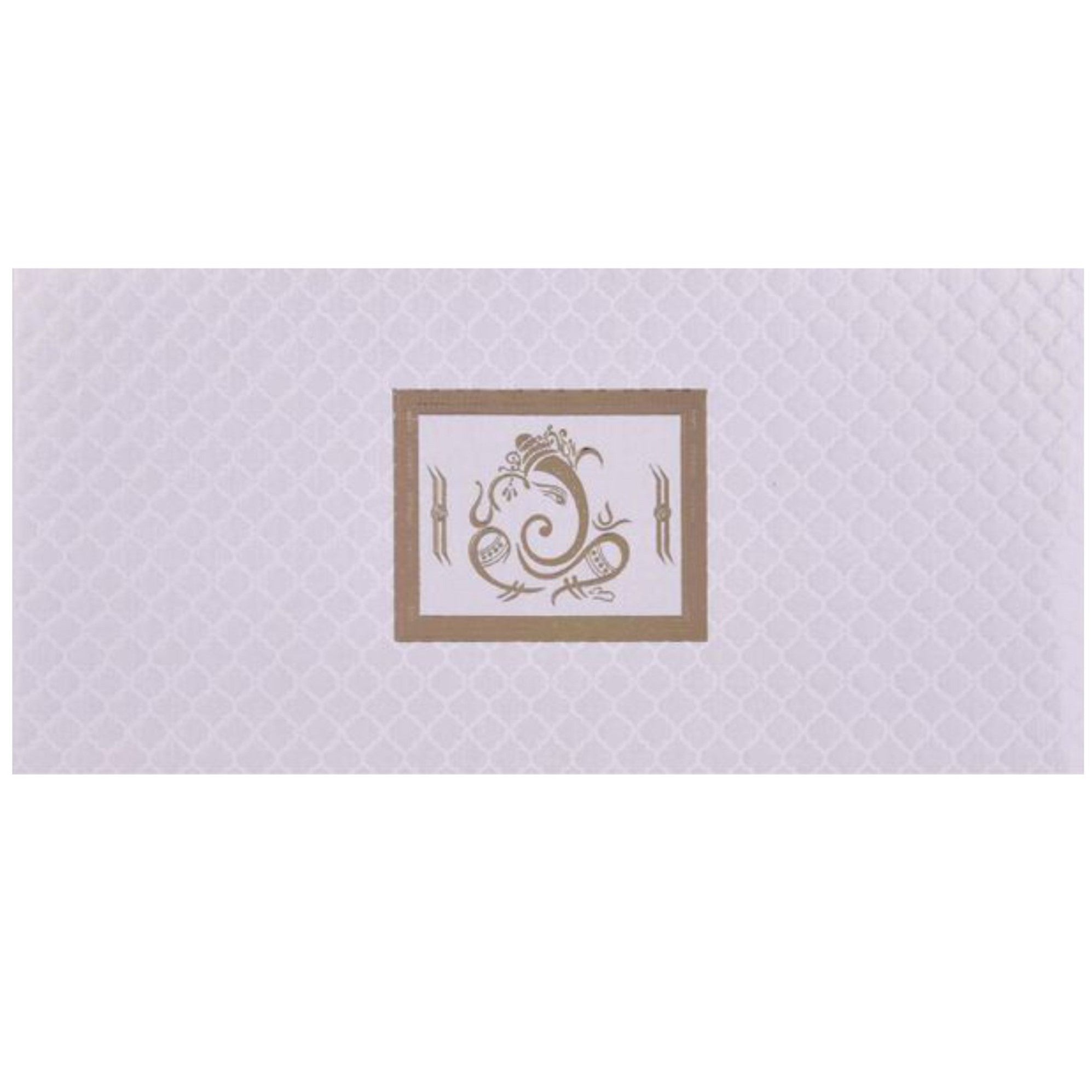 White Ganesha Invitation Card-KNK3653