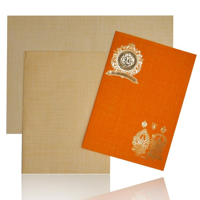 Orange Classic Paper Print Balaji And Padmavathi Hindu Invitation Cards-KNCP823O-King of Cards