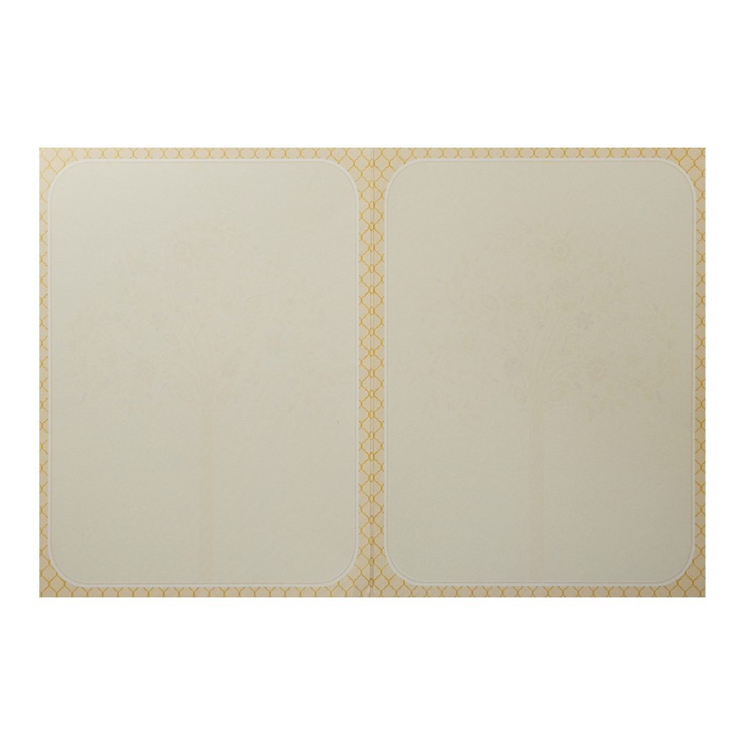 Cream Floral Tree Wedding Card-KNKC4085