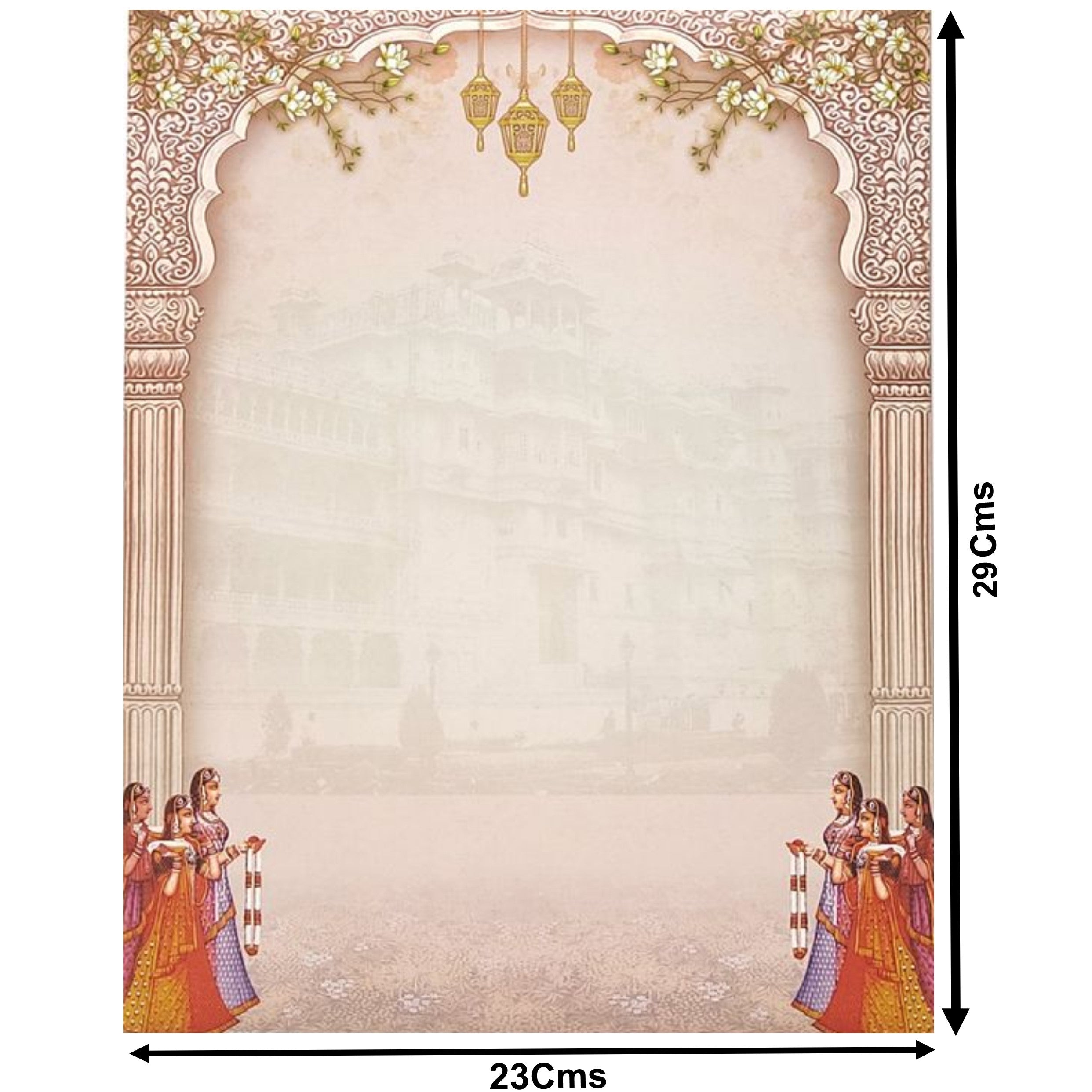 Grey Offset Print With Palace and Baraat Design Invitation-KNKJ1099-King of Cards