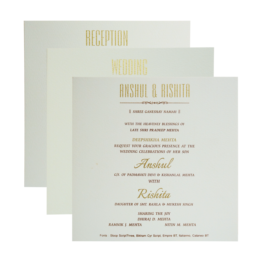 Pure White Floral Wedding Card-KRC30780