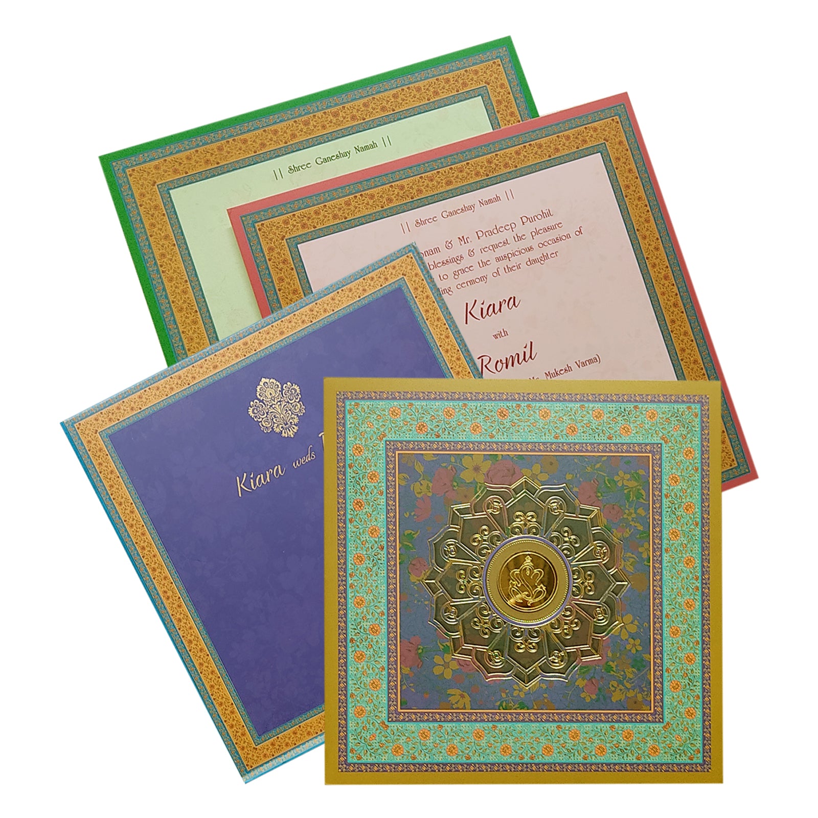 Multicolour Floral Invitation Card-King of Cards