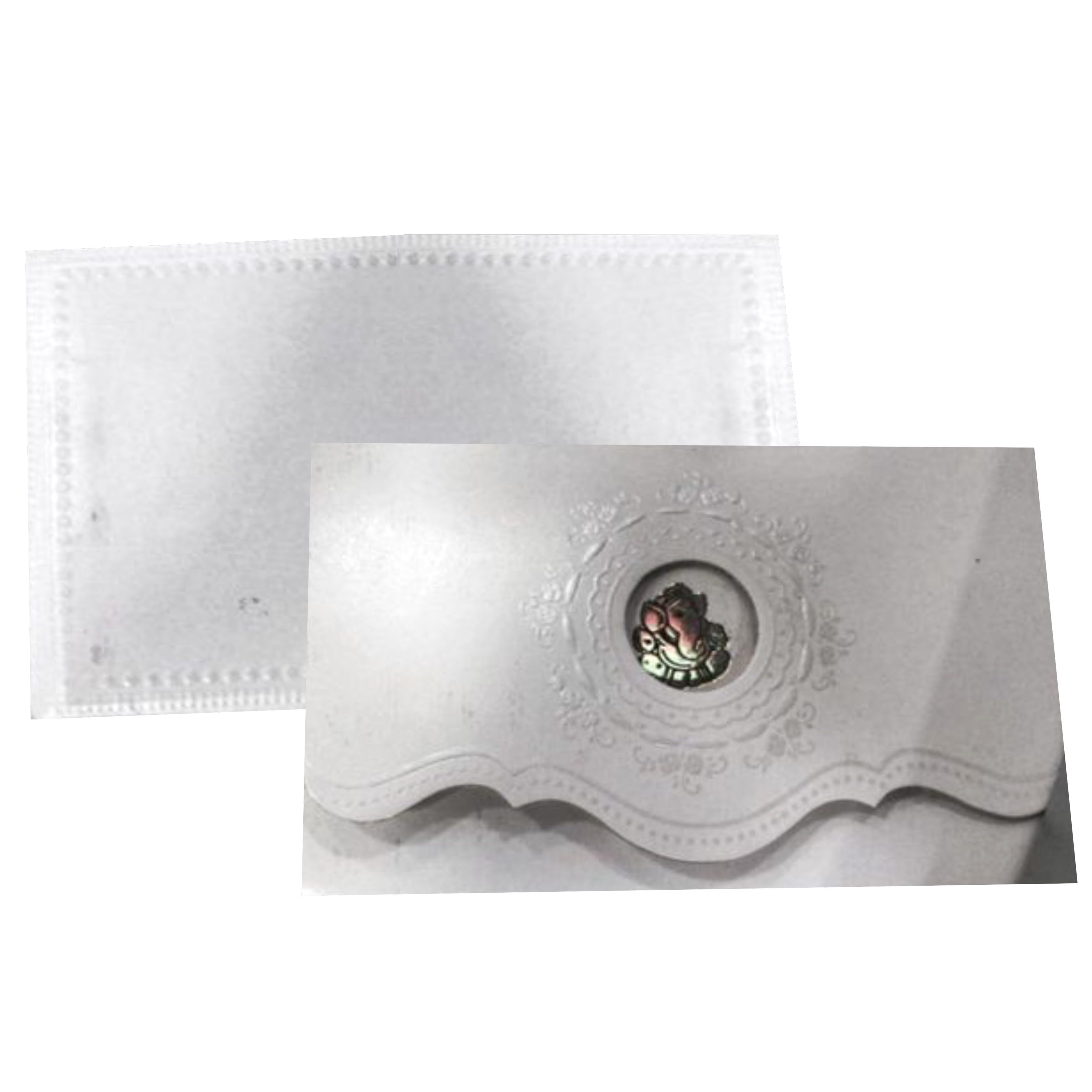 White Ganesha Invitation Card